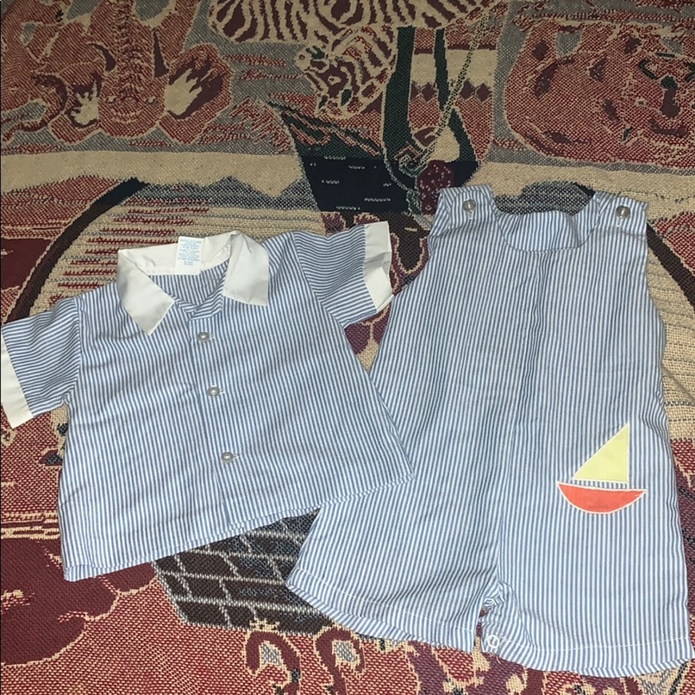 Vintage Baby Seersucker 2 piece